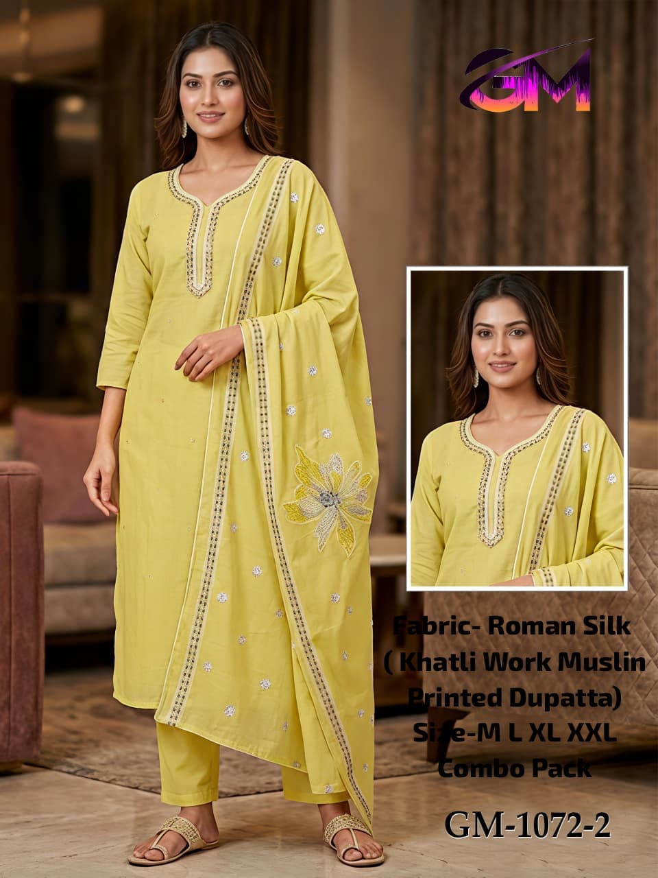 Romon Silk 3Pcs Suit AD10722