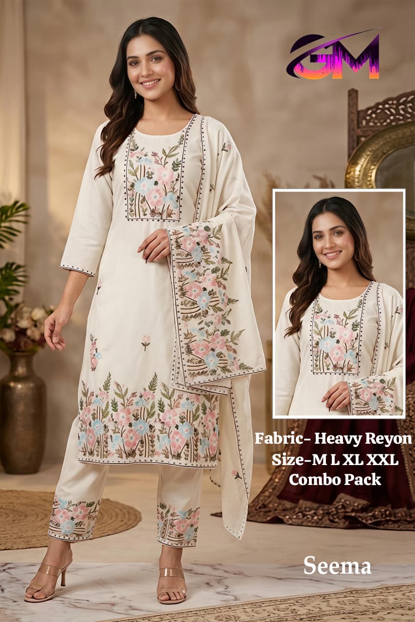 Heavy Rayon 3 Pcs Suit AD12010 image 1