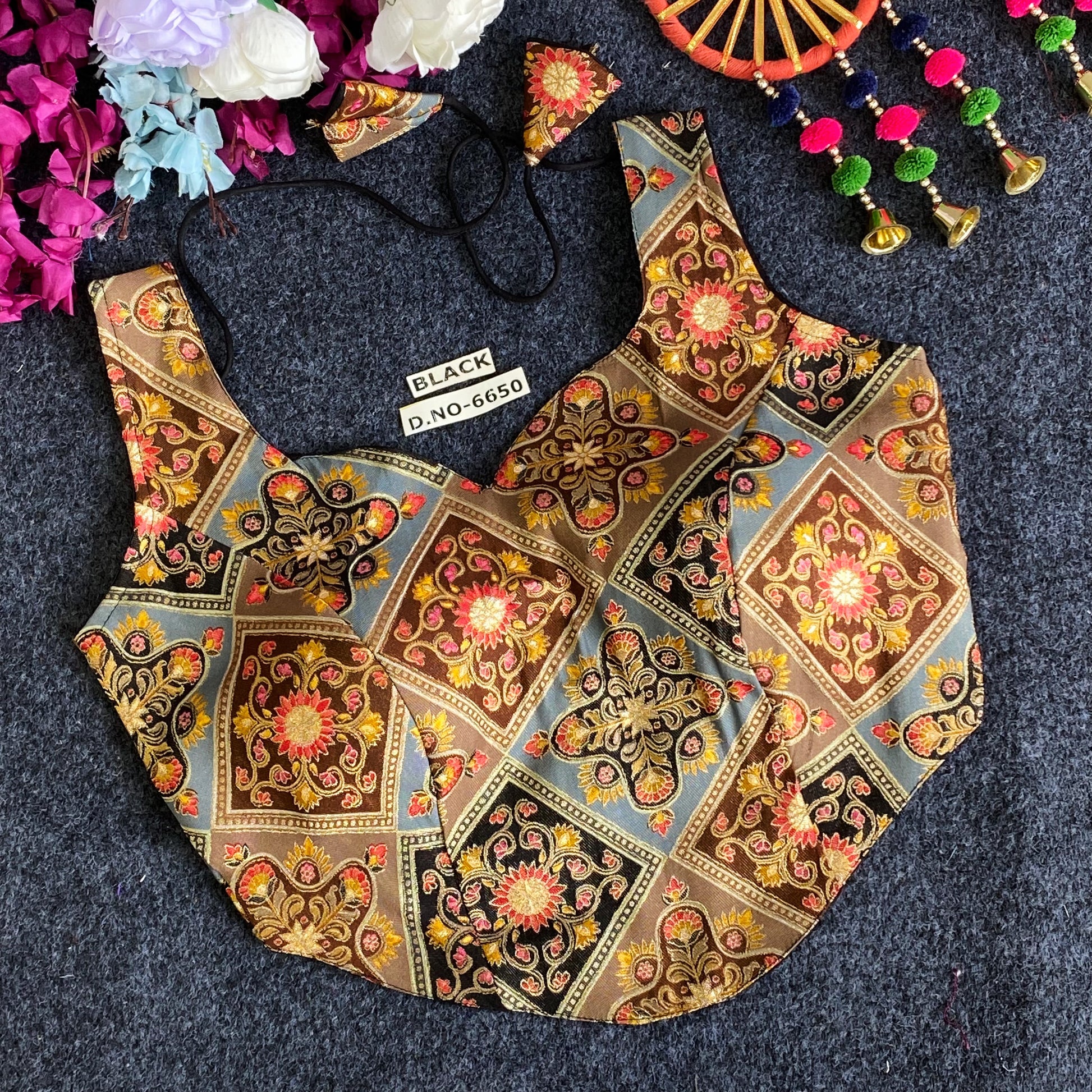 Corset Jacquard Silk Printed Blouse AD9009 image 1