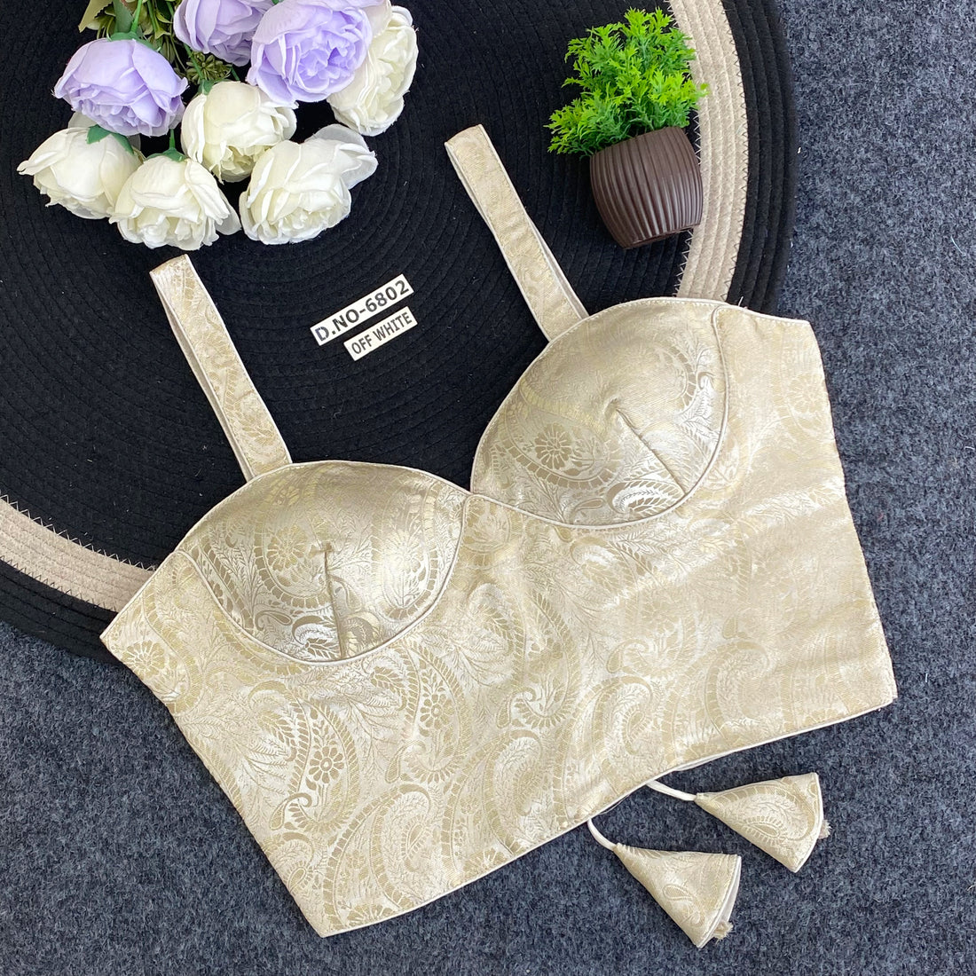 Corset Spaghetti Banarasi Blouse AD9011 image 1