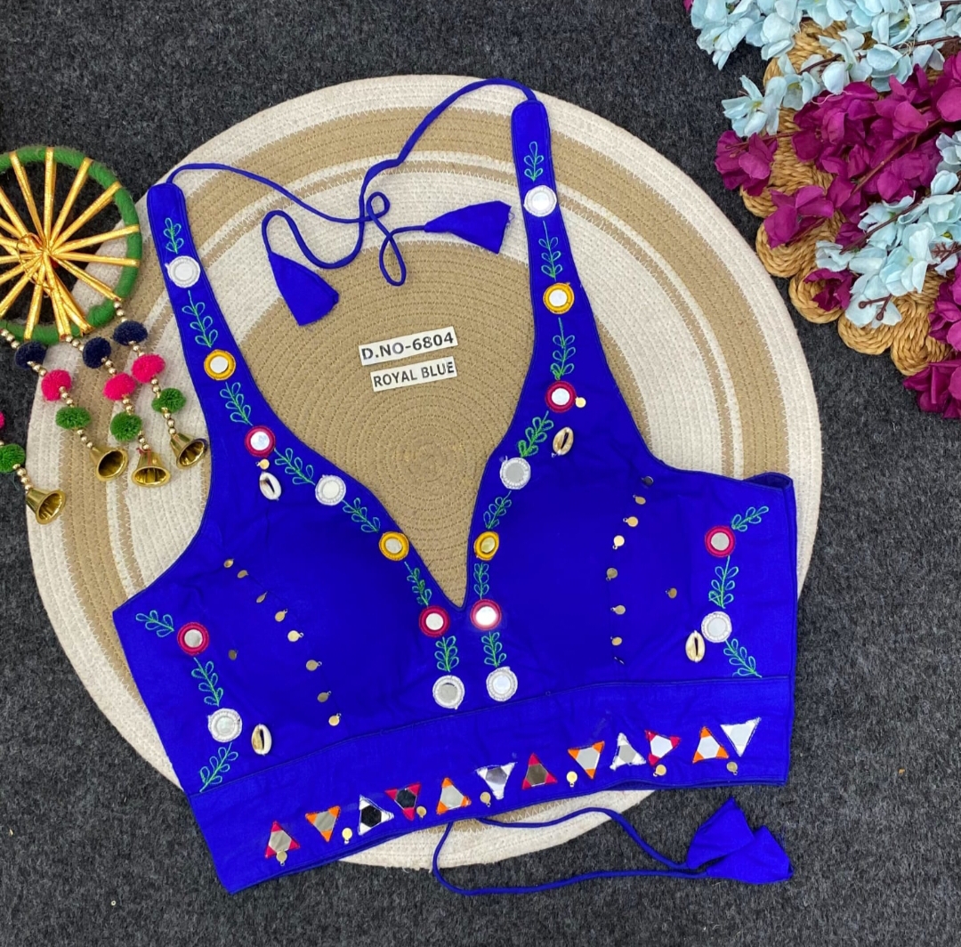 Navratri Mirror work Halter Neck Blouse AD9003