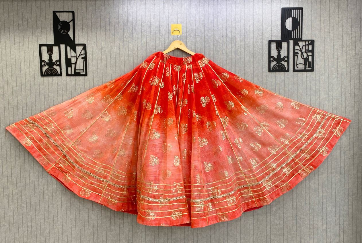 Marble Chiffon Ombre Shaded Navratri Lehenga AD9044