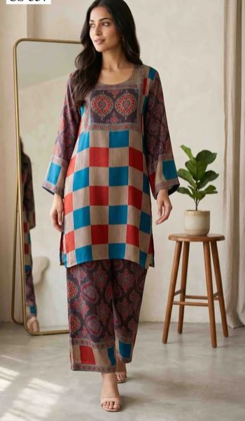 Mosaic Fusion Coord Set- Japanese crepe AD7007