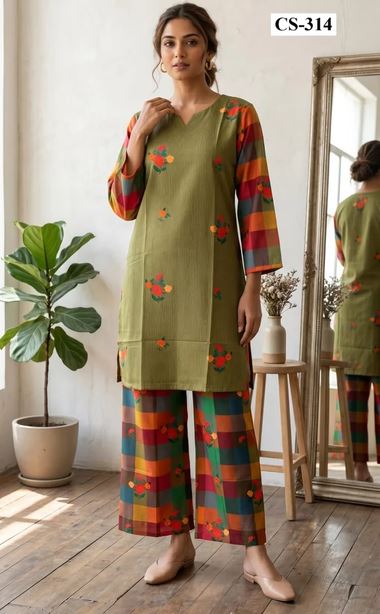 Olive Mosaic Co-ord Set AD7011