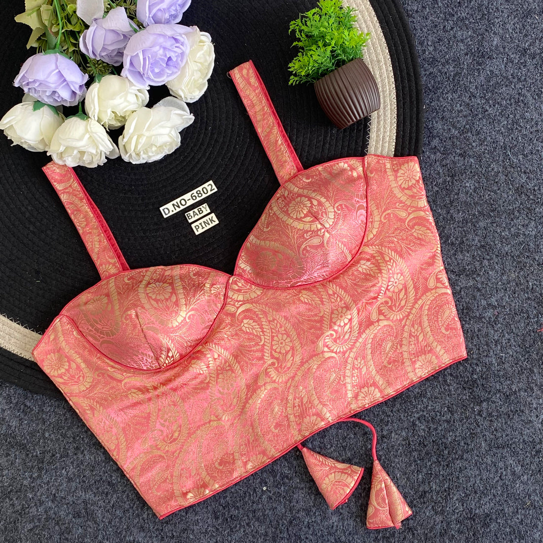 Corset Spaghetti Banarasi Blouse AD9011
