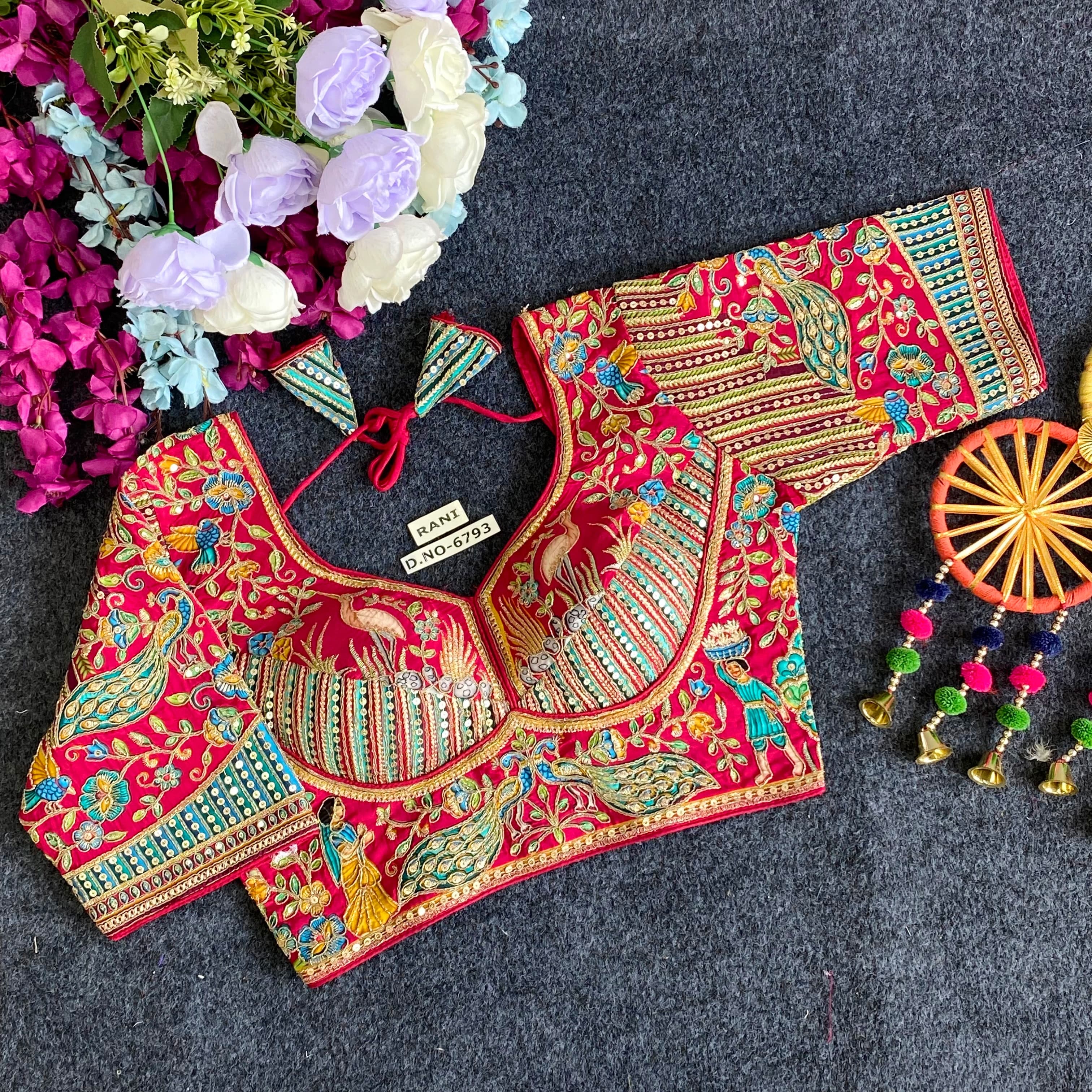 Crepe Viscose Position Print Designer Blouse AD9028